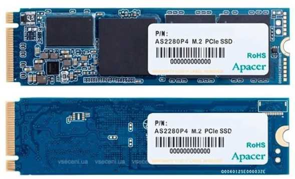 Твердотельный диск 512GB Apacer AS2280P4X, M.2 2280, PCI-E 3x4, 3D-NAND TLC [Т99999999928100] + 4 010