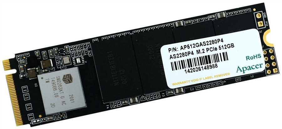 Твердотельный диск SSD 1TB Apacer AS2280P4U PRO, M.2 2280, PCI-E 3x4, 3D-NAND [Т99999999927885] + 7 300